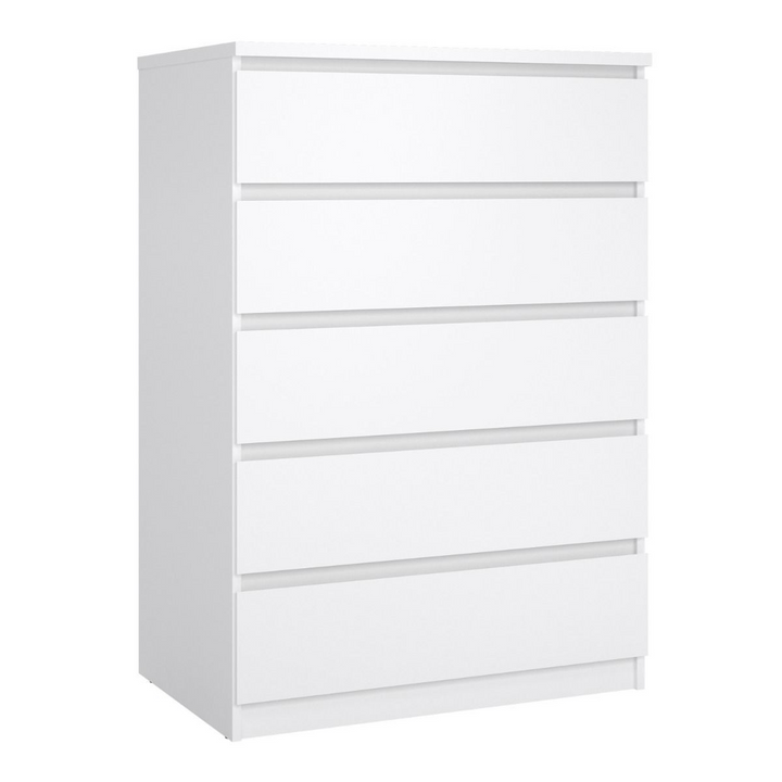 Brook Chest of 5 Drawers in White High Gloss | Chest of Drawers | Drawers 