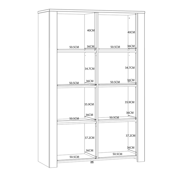 Hitchin 2 Door Display Cabinet in Riviera Oak/White | Dining Cabinet | Dining Cabinets
