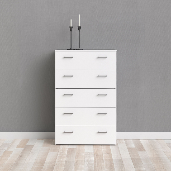 Longton Chest of 5 Drawers in White | Chest of Drawers | Drawers 