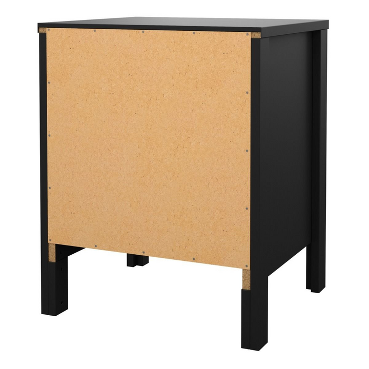 Bournville Bedside Table 2 Drawers in Matt Black | Bedside Cabinet | Bedside Cabinets | Bedroom Cabinet