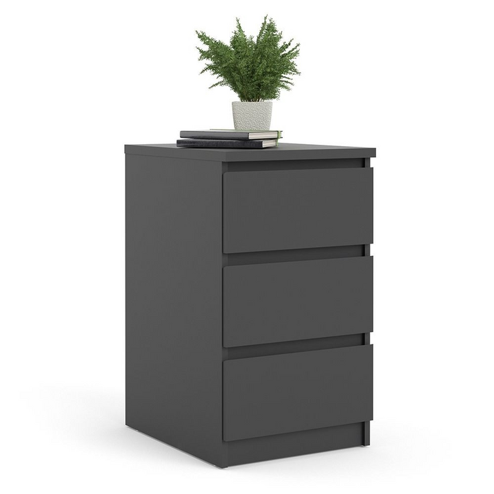 Brook Bedside 3 Drawers in Black Matt | Bedside Cabinet | Bedside Cabinets | Bedroom Cabinet