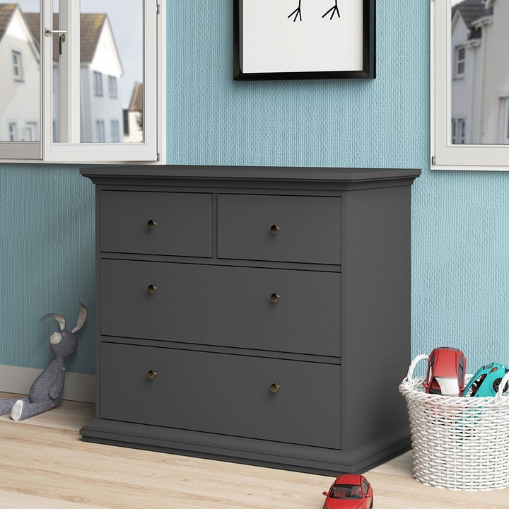 Solihull Chest of 4 Drawers in Matt Grey | Chest of Drawers | Drawers 