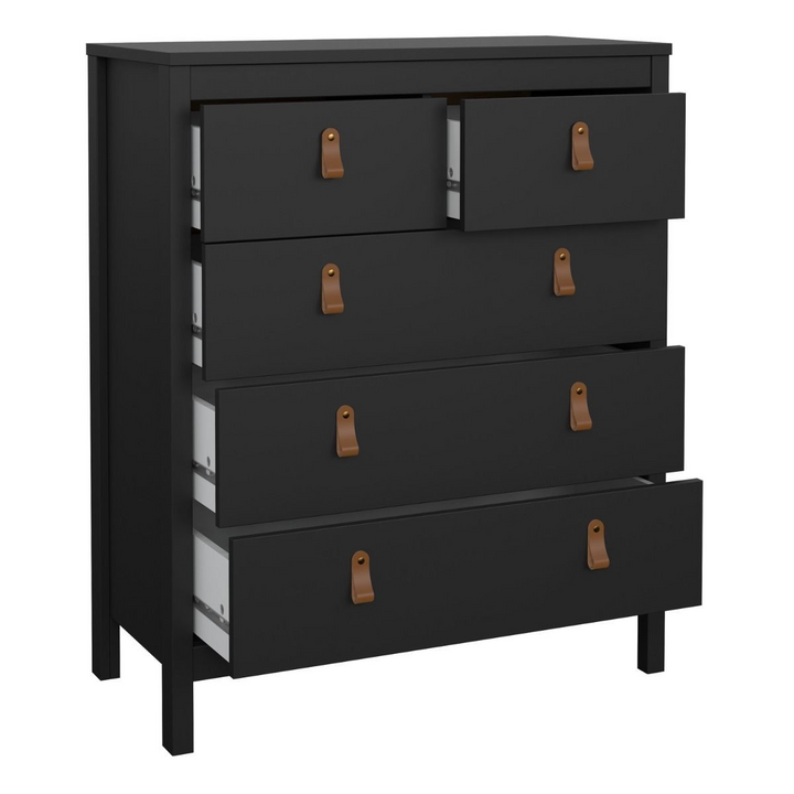 Droitwich Chest 3+2 Drawers in Matt Black | Chest of Drawers | Drawers 