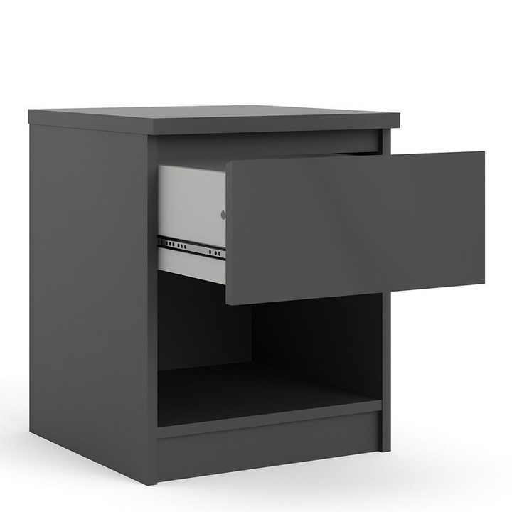 Brook Bedside 1 Drawer 1 Shelf in Black Matt | Bedside Cabinet | Bedside Cabinets | Bedroom Cabinet