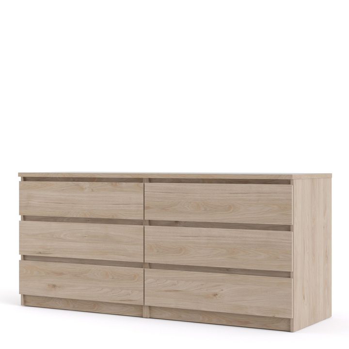 Brook Wide Chest of 6 Drawers (3+3) in Jackson Hickory Oak | Chest of Drawers | Drawers 