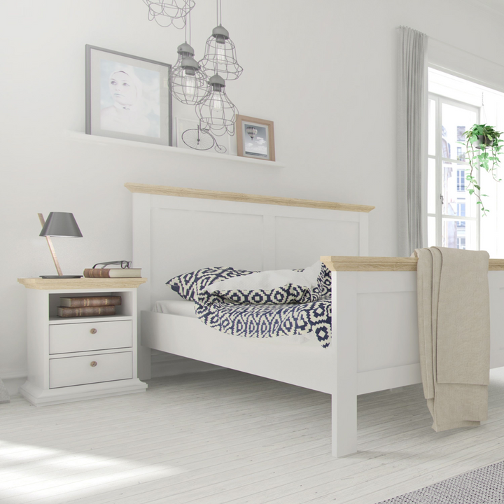 Solihull Bedside 2 Drawers in White and Oak | Bedside Cabinet | Bedside Cabinets | Bedroom Cabinet