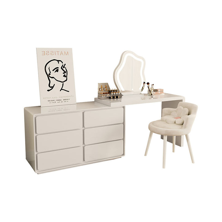 Fulham Dressing Table Set With Side Drawer, Cream | DressingTable | Dressing Table 