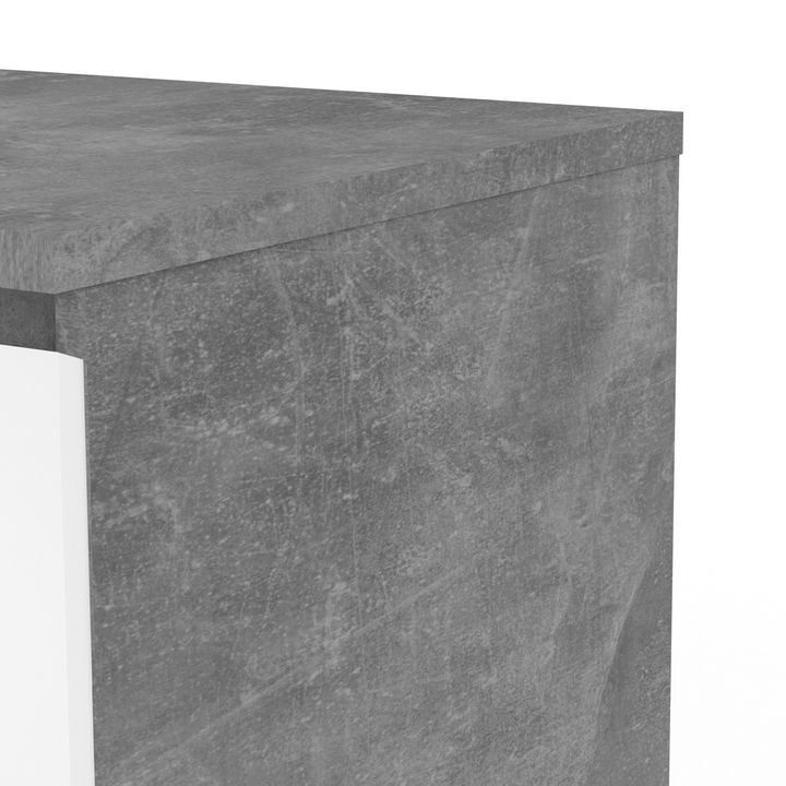 Brook Chest of 3 Drawers in Concrete and White High Gloss | Chest of Drawers | Drawers 