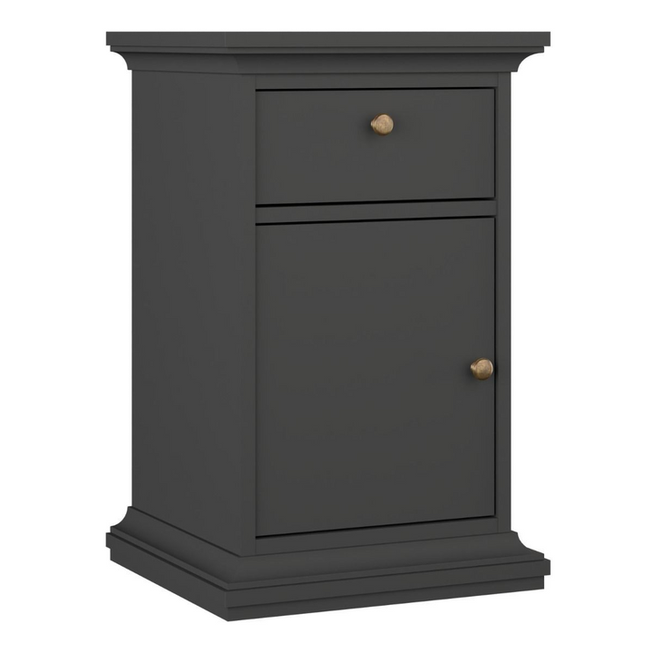 Solihull Nightstand 1 Door + 1 Drawer in Matt Grey | Bedside Cabinet | Bedside Cabinets | Bedroom Cabinet