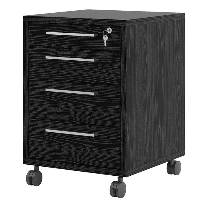 Beeston Mobile Cabinet in Black Woodgrain | Living Room Cabinets | Living Room Cabinet