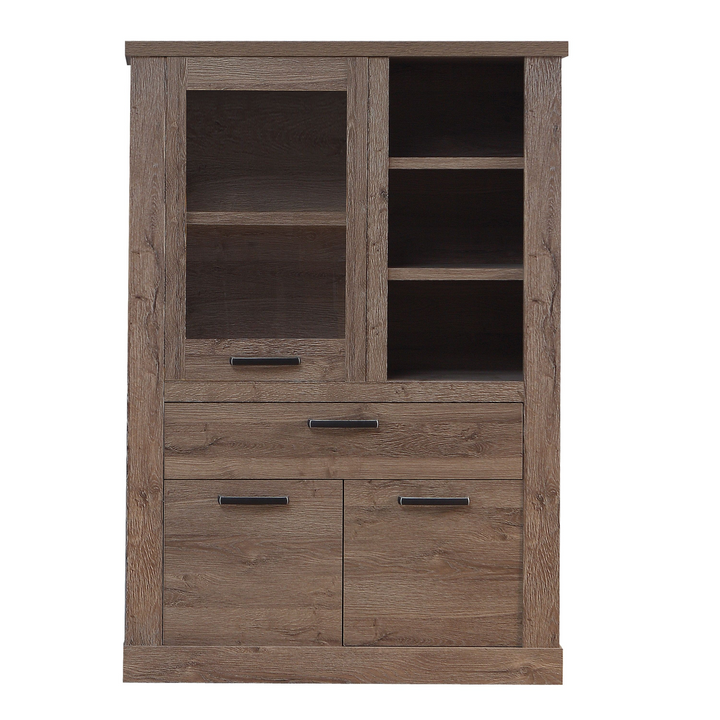 Chichester 1 Door 1 Drawer 3 Shelve Display Cabinet in Tabak Oak | Dining Cabinet | Dining Cabinets