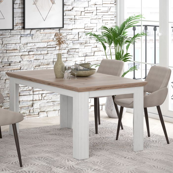 Huyton Extending Dining Table 160-207cm in Oak Nelson/Snowy Oak | Dining Table