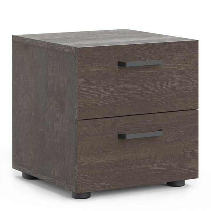 Longbridge Nightstand 2 Drawers in Rovere Gessato Dark Oak | Bedside Cabinet | Bedside Cabinets | Bedroom Cabinet