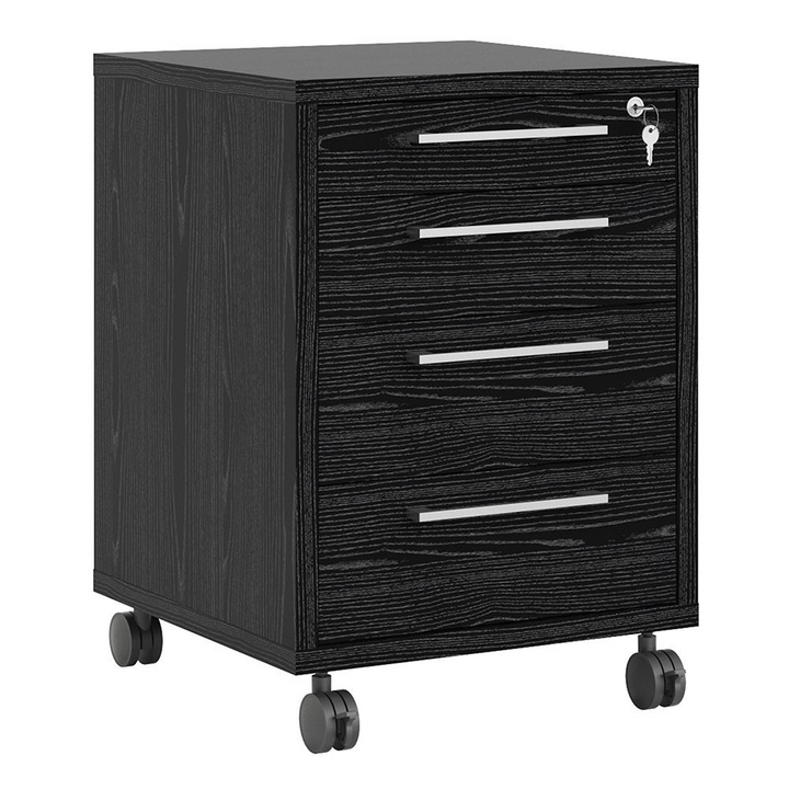 Beeston Mobile Cabinet in Black Woodgrain | Living Room Cabinets | Living Room Cabinet