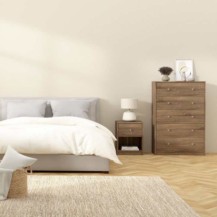 Shenley Chest of 5 Drawers in Truffle Oak | Chest of Drawers | Drawers 