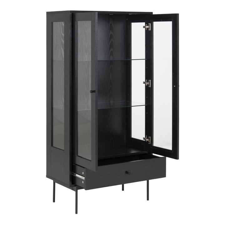 Bulwell 2 Door Display Cabinet in Black | Dining Cabinet | Dining Cabinets
