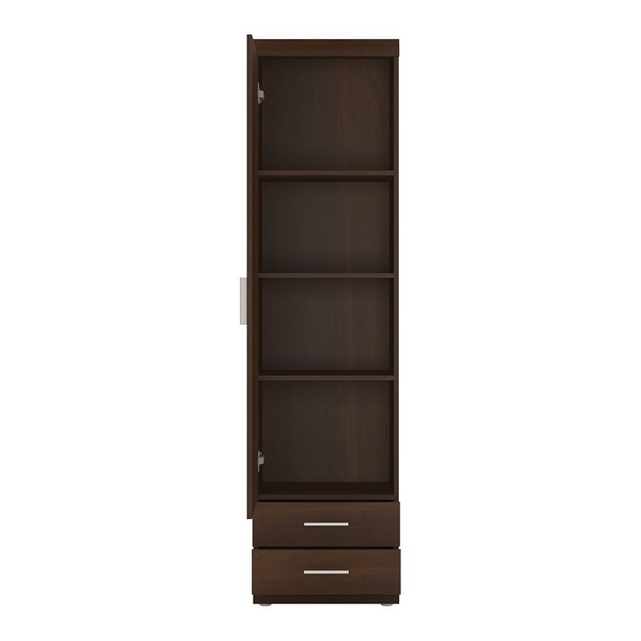 Billingham Tall 1 Door 2 Drawer Narrow Cabinet in Dark Mahogany Melamine | Dining Cabinet | Dining Cabinets