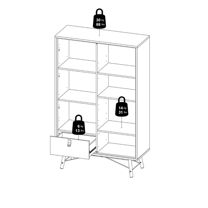 Moubray China Cabinet 1 Door 1 Glass Door 1 Drawer in Matt White | Dining Cabinet | Dining Cabinets