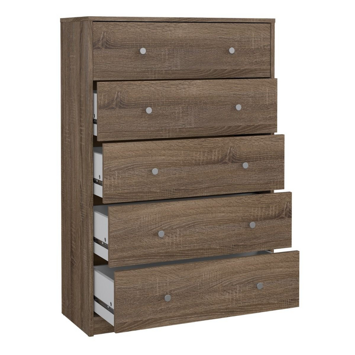 Shenley Chest of 5 Drawers in Truffle Oak | Chest of Drawers | Drawers 