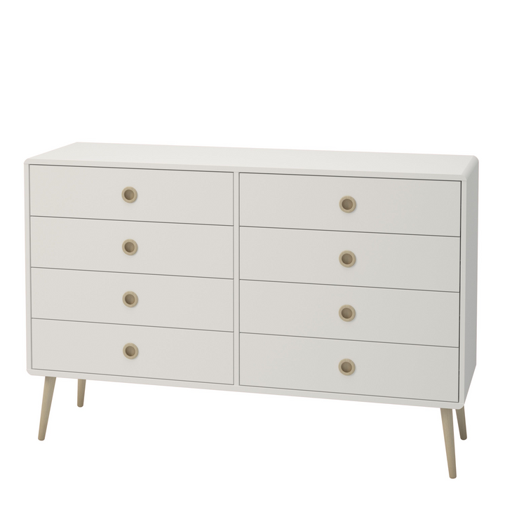 Hanwell 4+4 Wide Chest in Off White | Chest of Drawers | Drawers 