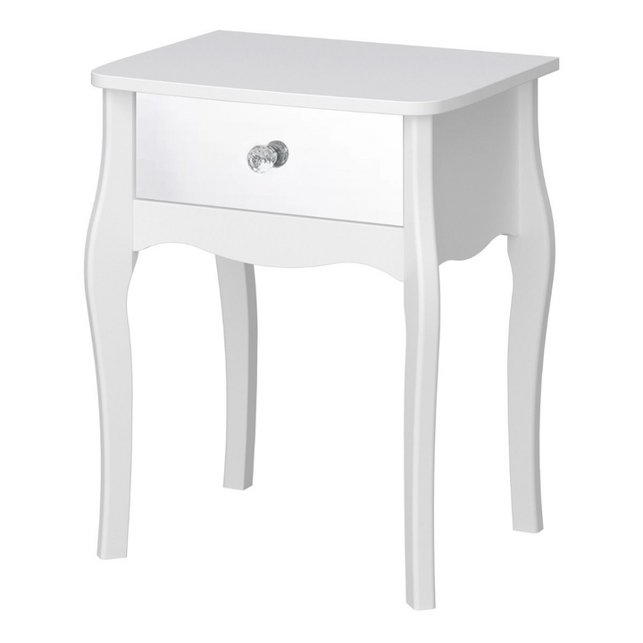 Rhyl Mirrored Nightstand in White | Bedside Cabinet | Bedside Cabinets | Bedroom Cabinet