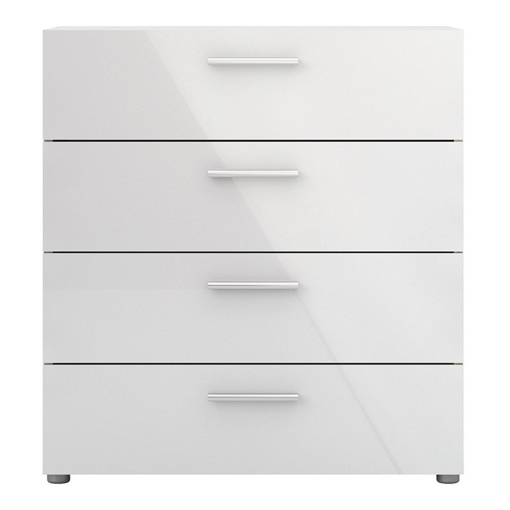 Ende Chest of 4 Drawers in Oak with White High Gloss | Chest of Drawers | Drawers 