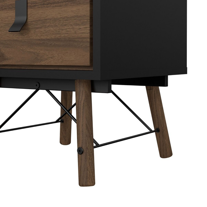 Moubray Bedside Cabinet 2 Drawer in Matt Black Walnut | Bedside Cabinet | Bedside Cabinets | Bedroom Cabinet