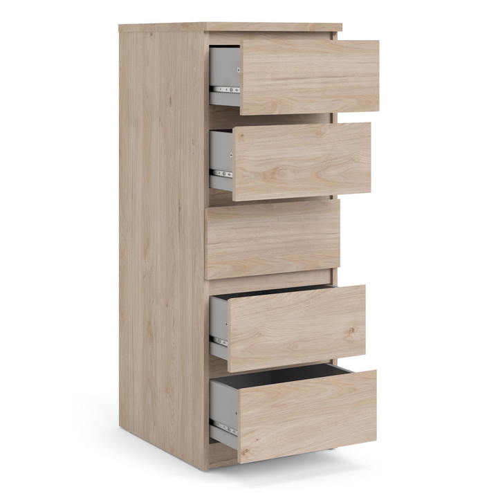 Brook Narrow Chest of 5 Drawers in Jackson Hickory Oak | Chest of Drawers | Drawers 