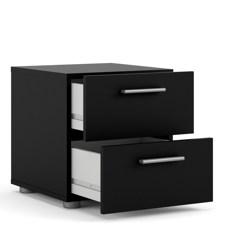 Ende Bedside 2 Drawers in Black | Bedside Cabinet | Bedside Cabinets | Bedroom Cabinet