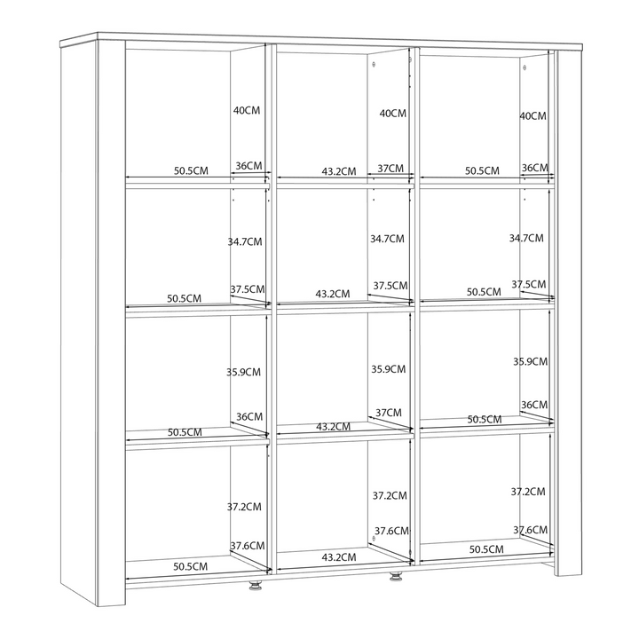 Hitchin 3 Door Large Display Cabinet in Riviera Oak/Navy | Dining Cabinet | Dining Cabinets