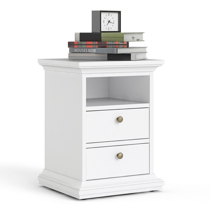 Solihull Bedside 2 Drawers in White | Bedside Cabinet | Bedside Cabinets | Bedroom Cabinet