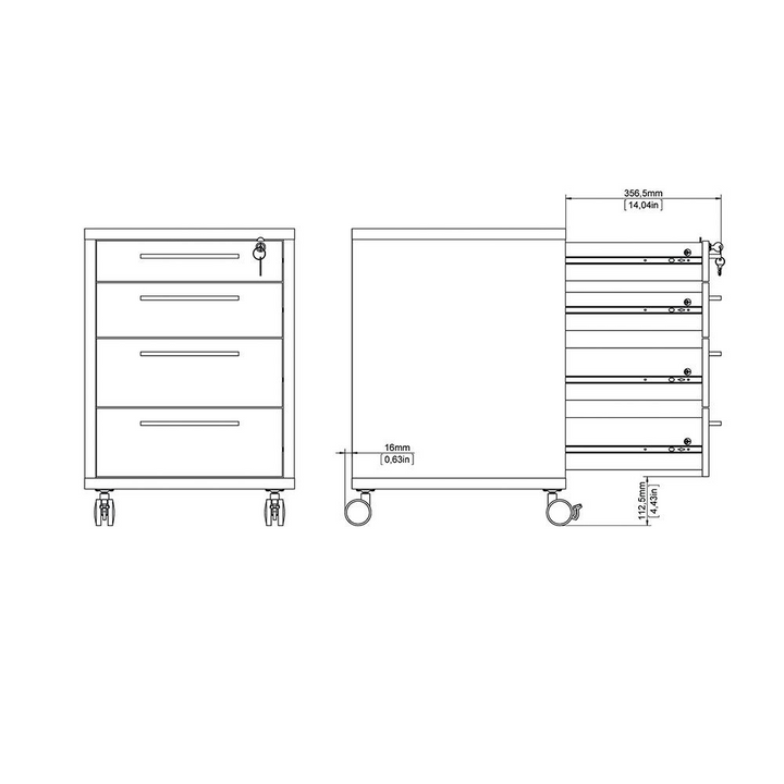 Beeston Mobile Cabinet in White | Living Room Cabinets | Living Room Cabinet