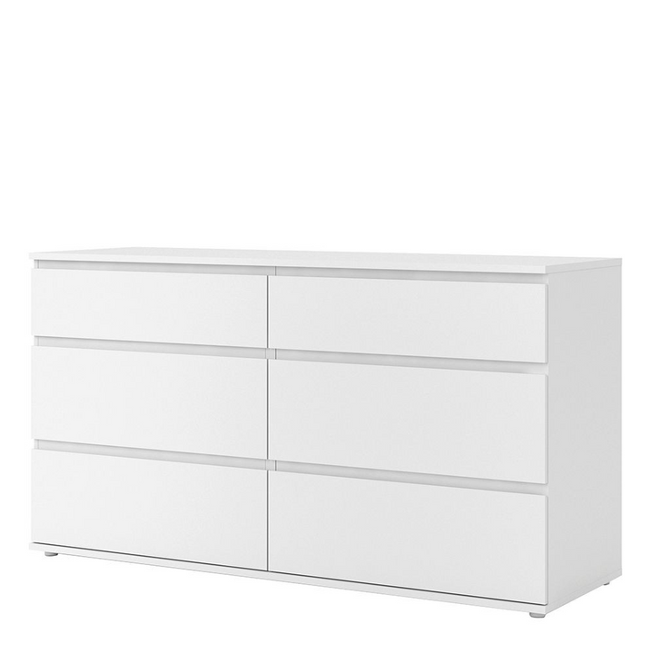 Bury Wide Chest of 6 Drawers (3+3) in White | Chest of Drawers | Drawers 