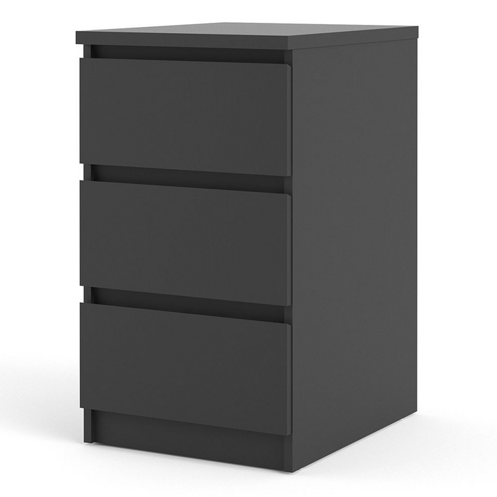 Brook Bedside 3 Drawers in Black Matt | Bedside Cabinet | Bedside Cabinets | Bedroom Cabinet