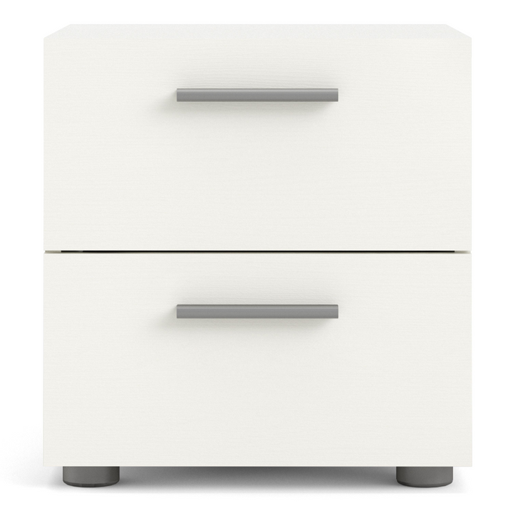 Ende Bedside 2 Drawers in White Woodgrain | Bedside Cabinet | Bedside Cabinets | Bedroom Cabinet