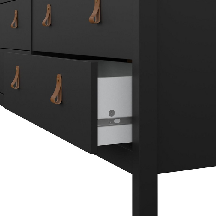 Droitwich Double Dresser 4+4 Drawers in Matt Black | Chest of Drawers | Drawers 