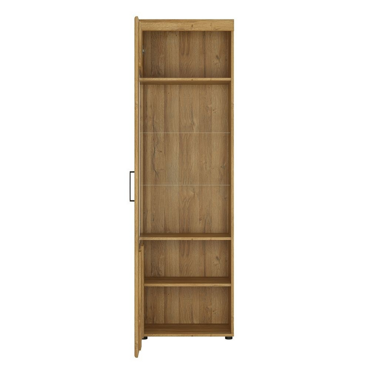 Pontypridd Tall Glazed Display Cabinet (LH) in Grandson Oak | Dining Cabinet | Dining Cabinets