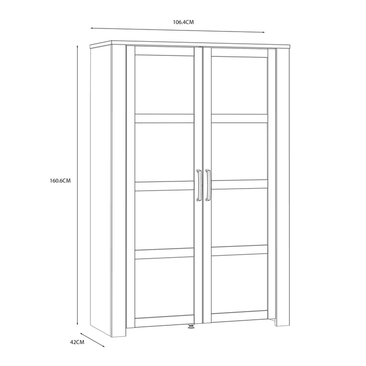 Hitchin 2 Door Display Cabinet in Riviera Oak/Navy | Dining Cabinet | Dining Cabinets