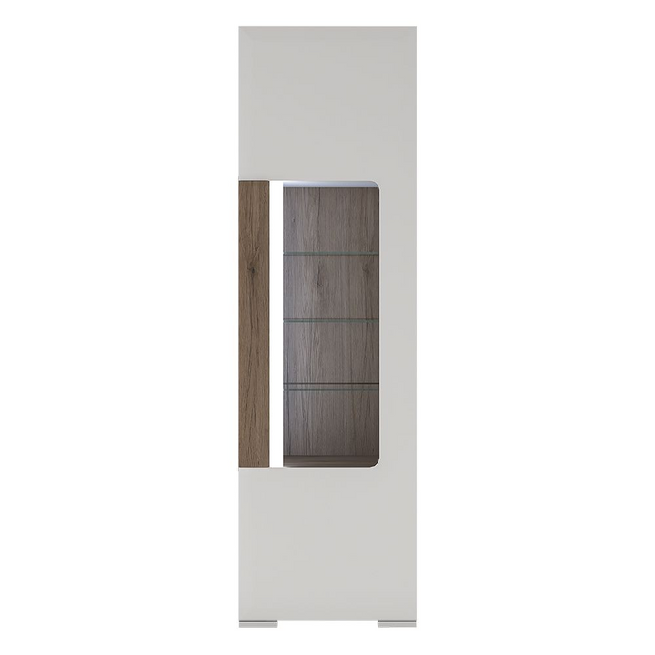 Rainham Tall Narrow Glazed Display Cabinet with Internal Shelves (inc. Plexi Lighting) | Dining Cabinet | Dining Cabinets