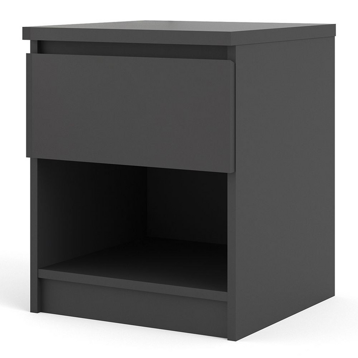 Brook Bedside 1 Drawer 1 Shelf in Black Matt | Bedside Cabinet | Bedside Cabinets | Bedroom Cabinet