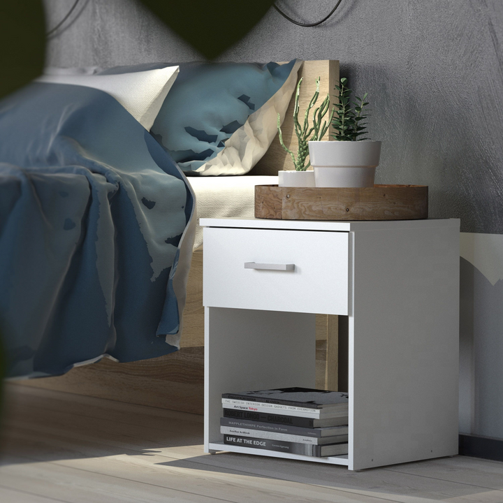 Longton Bedside 1 Drawer in White | Bedside Cabinet | Bedside Cabinets | Bedroom Cabinet