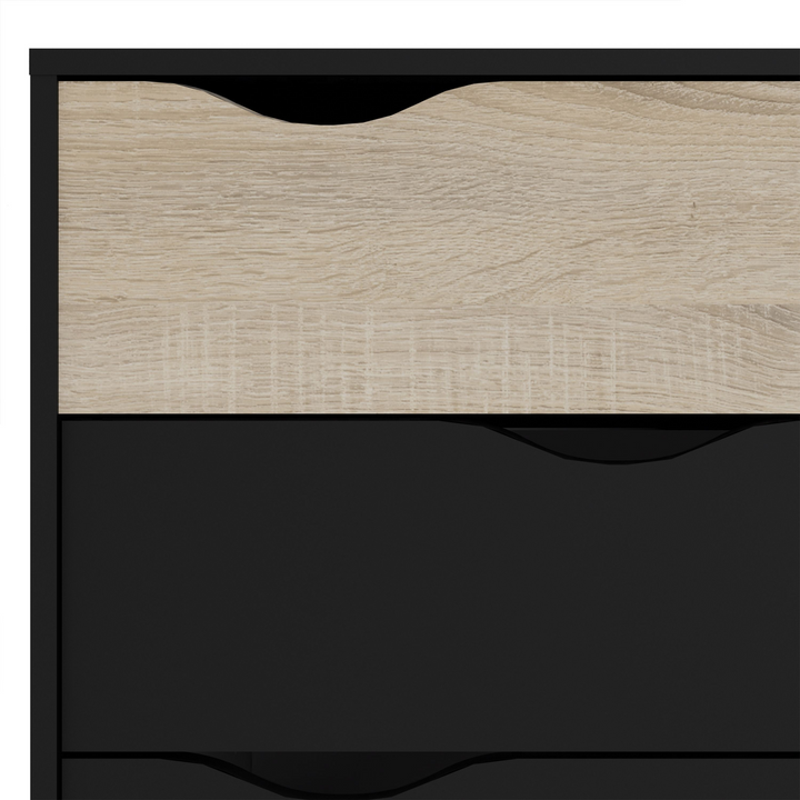 Luton Chest of 4 Drawers in Black and Oak | Chest of Drawers | Drawers 