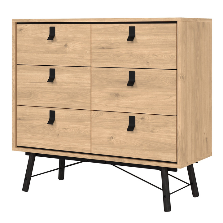 Moubray Small Double Chest of Drawers 6 Drawers in Jackson Hickory Oak | Chest of Drawers | Drawers 