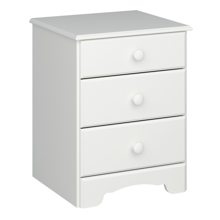 Bishop Bedside Table 3 Drawers in White | Bedside Cabinet | Bedside Cabinets | Bedroom Cabinet