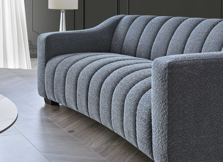 Aluxo Astoria 3 Seater Sofa in Iron Boucle Fabric| Three Seater Sofa | 3 Seater Sofa | Sofas