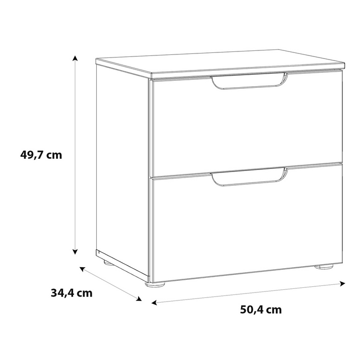 Bloxwich Bedside in White/White High Gloss | Bedside Cabinet | Bedside Cabinets | Bedroom Cabinet