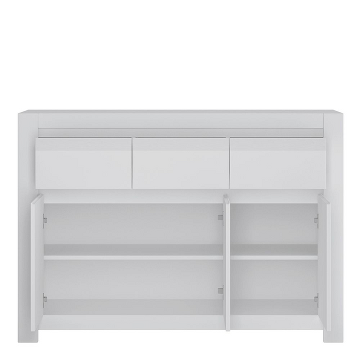 Abingdon 3 Door 3 Drawer Cabinet in Alpine White | Dining Cabinet | Dining Cabinets