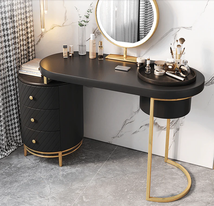 Harrogate Dressing Table With LED Mirror, White, Makeup Vanity | Dressing Table