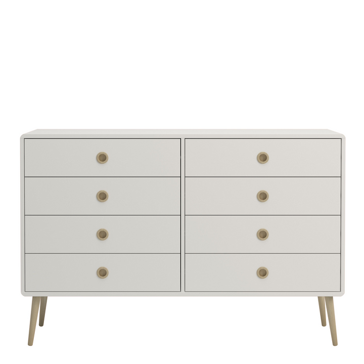 Hanwell 4+4 Wide Chest in Off White | Chest of Drawers | Drawers 