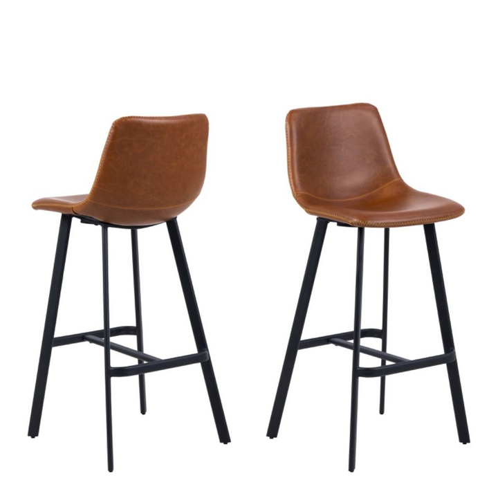 Bridlington Bar Chair in Brown Set of 2 | Bar Stools | Counter Stools | Bar & Counter Stools